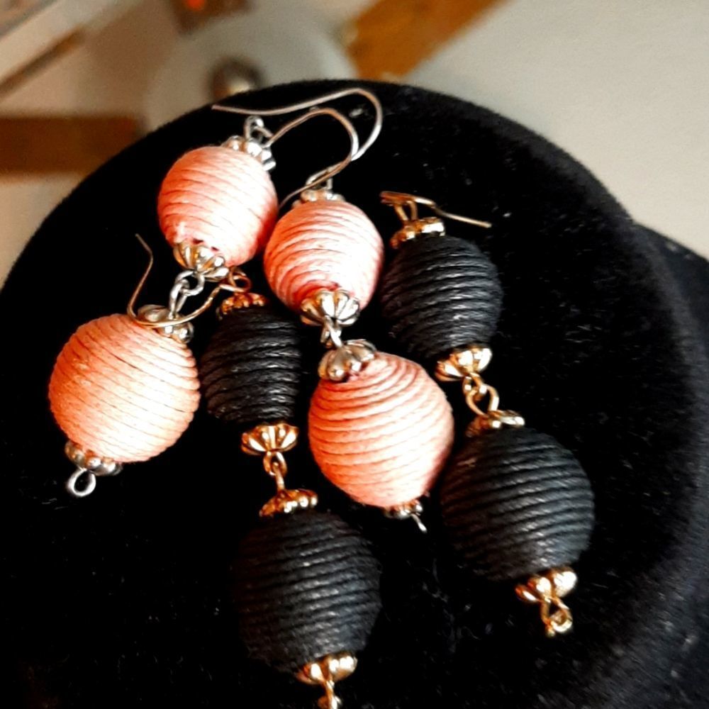 BON BON Vintage 2Tier /2Pair‎ Silk Pink & Black One Price